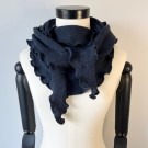 Mari sjal, nattblå, 100% merinoull thumbnail