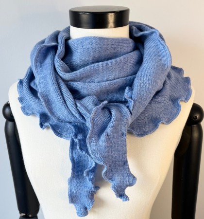 Mari sjal, 100% merinoull, himmelblå